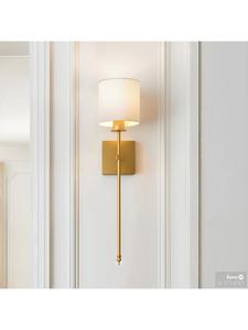 Home24 Настенный светильник ESTE с питанием от батареи, белый/латунный