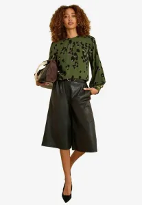 Блузка прямого кроя с круглым вырезом Love & Roses, Khaki Green Animal