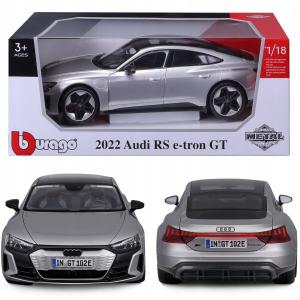 Модель автомобиля Audi Rs E-Tron GT 2022 1:18 Bburago 18-11050 серебристого цвета