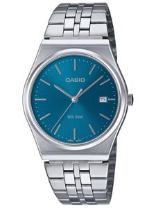 Casio Кварцевые наручные часы унисекс, цвет сталь/бензиновый синий