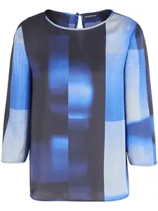 Блузка в стиле колор-блок EMPORIO ARMANI, синий
