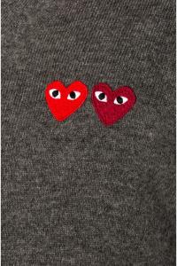 Кардиган с двойной эмблемой Comme Des Garcons Play, Med Grey