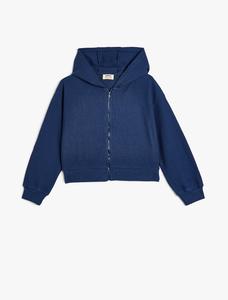 Толстовка с капюшоном на молнии Koton, темно-синий