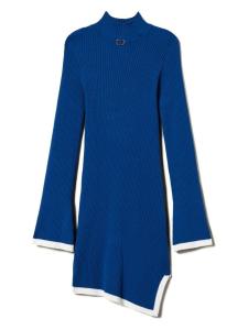 TWINSET Kids короткое платье в рубчик, синий