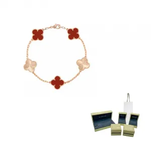 Браслеты Alhambra Four Leaf Lucky Series Chalcedony для женщин Van Cleef & Arpels, bracelet