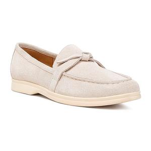 Женские замшевые лоферы с узлом Rag & Co, Beige