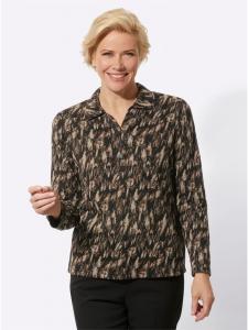 Рубашка-поло с черно-коричневым узором WITT WEIDEN