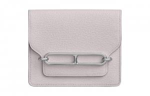 Рюкзак-кошелек Roulis Mysore из козьей кожи с пятачком, монетница, бумажник для женщин 09 Mauve Pale Dream Purple HERMES