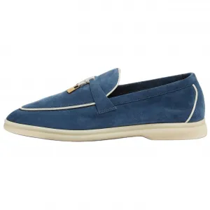 Loro Piana Летние шармы Walk Suede Loafers Women's Blue