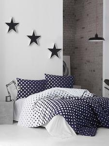 Комплект постельного белья Renforcé "Pualine" в темно-синем/белом цвете Colourful Cotton, 135x200 см