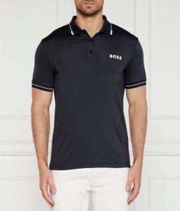 Футболка поло мужская Boss Green с окантовкой, черный
