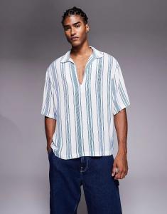 Рубашка свободного кроя ASOS DESIGN в синюю полоску