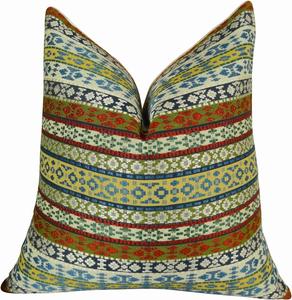 Thomas Collection Декоративная подушка в полоску, цветная Red Green Cream Yellow Navy Blue Black Stripe