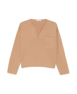 Свитер верблюжьего цвета с отложным воротником Max Mara, коричневый