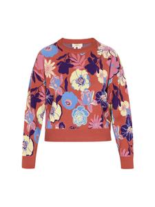 Женский свитер синего цвета с разноцветными вставками usha FESTIVAL