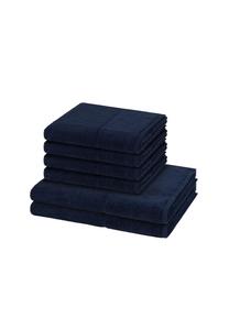 Набор полотенец MöVe Pearl, 6 штук, 100x50/140x67 см, темно-синий