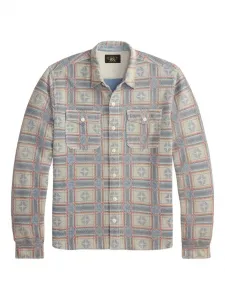 Клетчатая рубашка с карманом Ralph Lauren RRL, бежевый