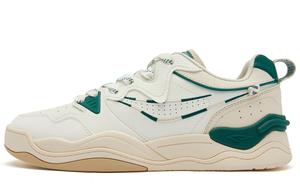 Износостойкие противоскользящие низкие кеды для скейтбординга мужские QIAODAN, цвет слоновая кость и зеленый клевер