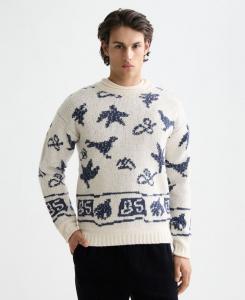 Мужской свитер с приспущенными плечами и круглым вырезом SCOTCH & SODA, Eggnog