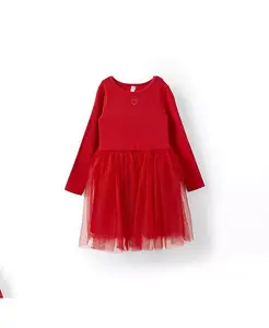 Платье для перевоплощения Little/Big Harper с длинными рукавами для маленьких девочек Cotton On, красный