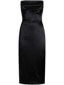 Платье миди с атласной отделкой Dolce & Gabbana, черный