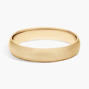 Матовое классическое обручальное кольцо из 14-каратного желтого золота (4 мм) Blue Nile