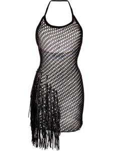 1017 ALYX 9SM платье мини в технике кроше с бахромой, черный