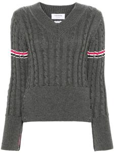 Джемпер фактурной вязки с полосками RWB Thom Browne, серый