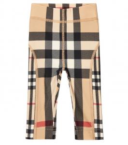 Детские леггинсы в винтажную клетку Burberry Kids, бежевый