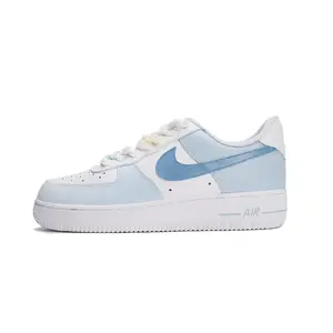 Nike Кроссовки Air Force 1 с противоскользящим покрытием, износостойкие, низкие, для скейтбординга, унисекс, синие, белые