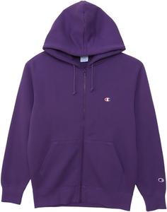 Мужская толстовка Champion C3-W104Z на молнии, с длинными рукавами, флисовой подкладкой, логотипом One Point, с капюшоном на молнии, базовая модель, темно-фиолетовый
