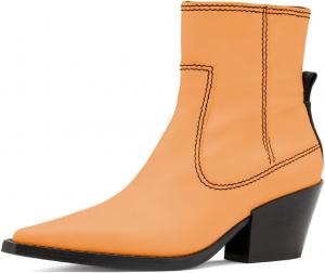 Ботильоны Miss Left для женщин с массивным низким каблуком, заостренным носком, на шнуровку, короткие модные ботинки на каждый день, размеры 4-16 US, Orange