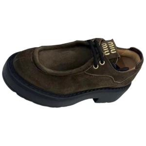 MIU MIU Повседневные однобортные туфли женские коричневые