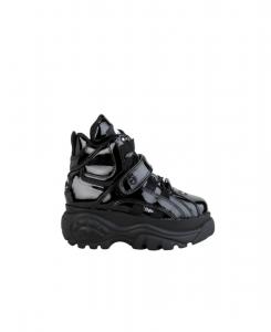 Классические высокие кроссовки из лакированной кожи Buffalo Boots, Black