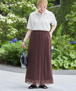 Прозрачная плиссированная узкая юбка Coen, цвет Md. Brown