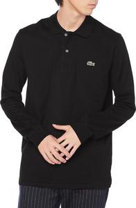 Мужская поло-рубашка с длинным рукавом Lacoste L1312DL оригинального кроя, черный