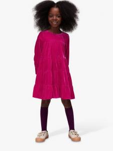 Детское платье Sawyer Velvet с ярусами Whistles, Pink