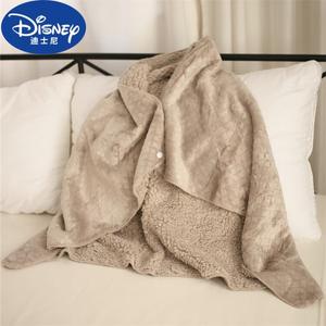 Disney Плед-шаль 70х100 см, двойной, утолщенный фланелевый, цвет Light Coffee Embossed