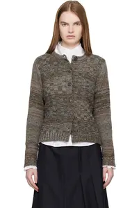 Вязаный кардиган Maison Margiela, коричневый