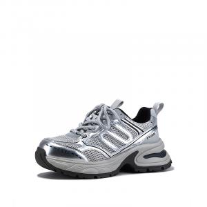 Амортизирующие износостойкие массивные кроссовки низкие женские SELAIYA, серебристые