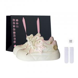 Boldi Kuki Женские низкие кэжуал кеды светло-розовые (сумка для покупок + в комплекте носки), цвет Light Pink (Shopping Bag+Comes with Socks)