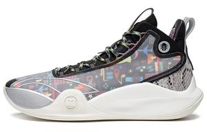 LINING ЛиНинг CJ-1 CJ 1 противоскользящие и износостойкие облегченные баскетбольные кроссовки мид-топ черно-белые