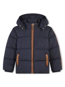 Chloé Kids пуховик с контрастной отделкой, синий