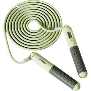 Профессиональная электронная скакалка для гоночных соревнований с подсчетом прыжков для студентов материал ручки abs, качество троса pvc, стальной трос LINING, Matcha[Four Modes/Accurate Counting/No Knots/No Wrapped]