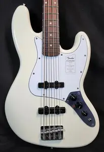 Бас-гитара Fender Standard Jazz, гриф из лавра, белая накладка, олимпийский белый