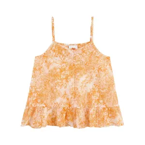 Футболка без рукавов Sundek Laces with fleur de joie print, желтый