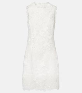 Мини-платье из цветочного кружева Monique Lhuillier, белый