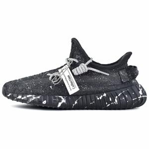 Adidas Originals Изнашиваемые кеды Yeezy Boost 350 V2 низкие повседневные унисекс Black Silver, цвет Black Silver