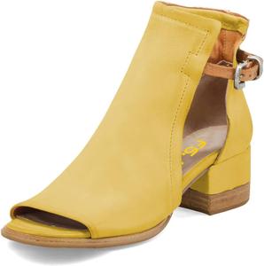 Женские сандалии FSJ с открытым носком, вырезами и пряжкой, ботильоны на щиколотке, удобные с низким устойчивым каблуком, летние сандалии, размеры 4-15 M US, Lemon Yellow