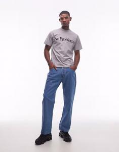 Мешковатые джинсы в средне-синем цвете No Problemo